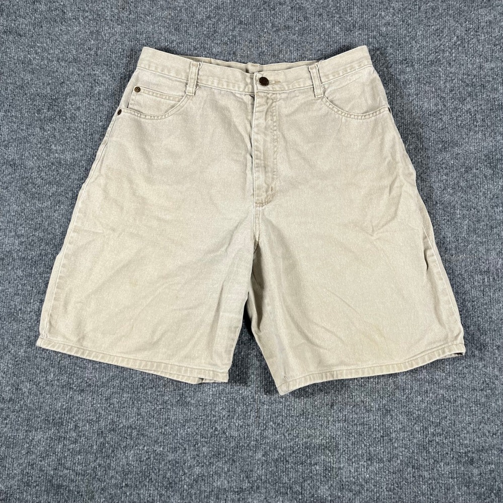 Hunt Club Shorts Womens Size 14 Beige Cotton Denim High Waisted Casual Classic